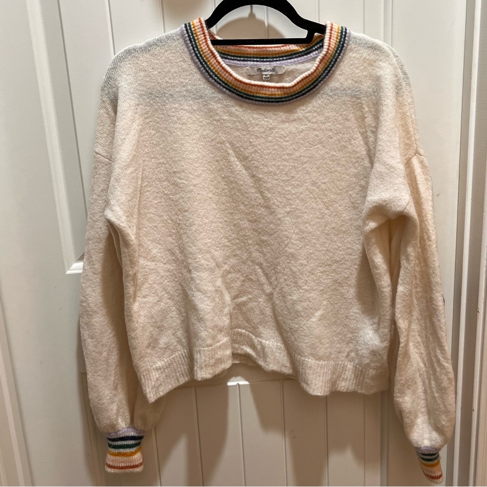Madewell Rainbow Trim Gladwell Sweater - XS